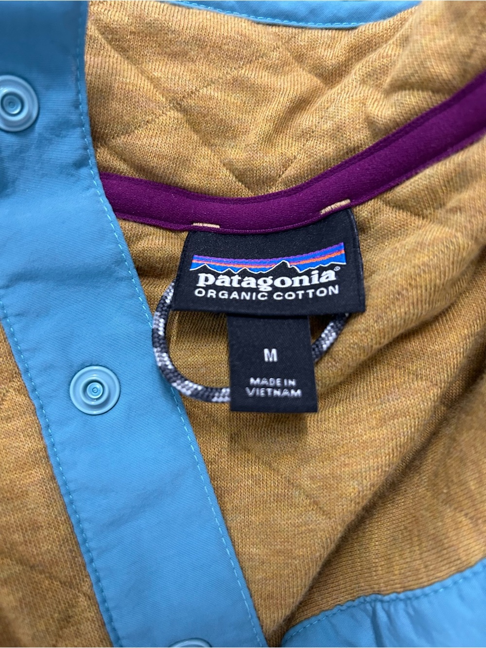 Patagonia Men's Organic Cotton Quilt Snap-T Pullover, Mustard Yellow, Size M - Picture 4 of 7